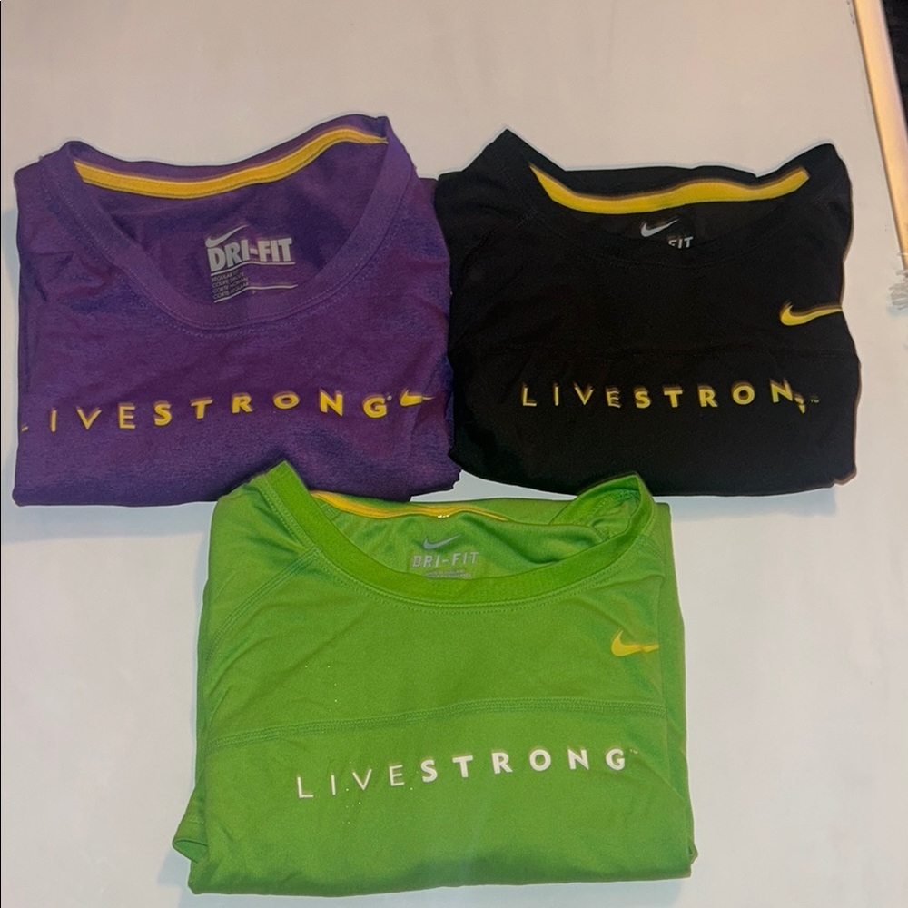 Nike LIVESTRONG Dri-FIT Shirts - Purple, Black, Green